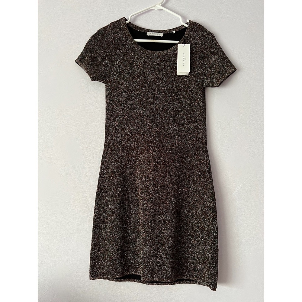 NWT Sandro Paris Glitter Sparkle Short Sleeve Dress Small